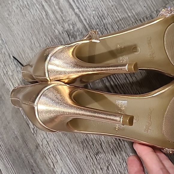 DREAM PAIRS Open Toe High Heels Stiletto Heeled Size 7 Champagne-rhinestone - Picture 8 of 8